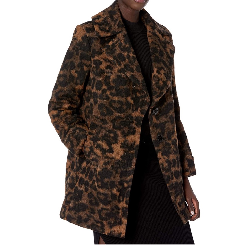 Leopard Print Pea Coat